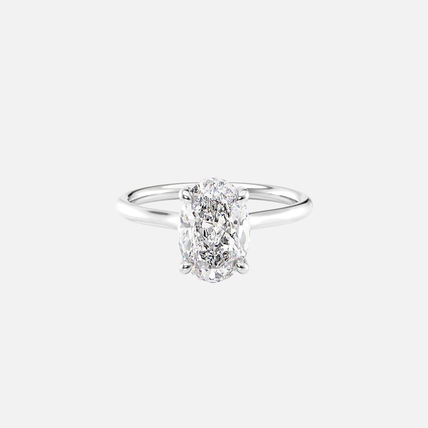  The Ellie Oval Moissanite Ring 14k White Gold 001