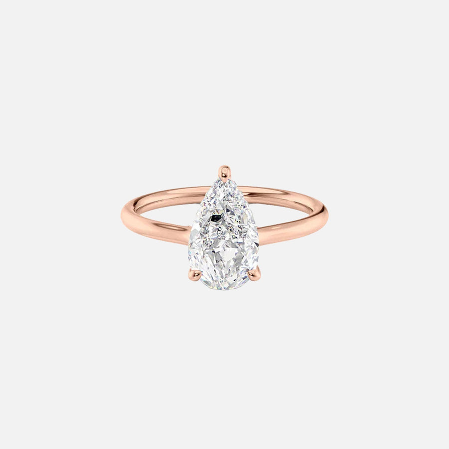  The Ellie Pear Lab Diamond Ring 18k Rose Gold 001