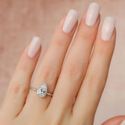  The Ellie Pear Moissanite Ring 14k White Gold 003