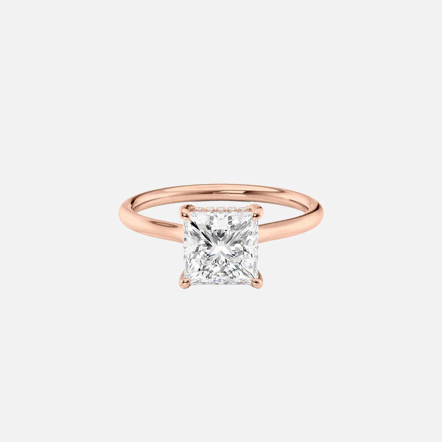  The Ellie Princess Lab Diamond Ring 14k Rose Gold 001
