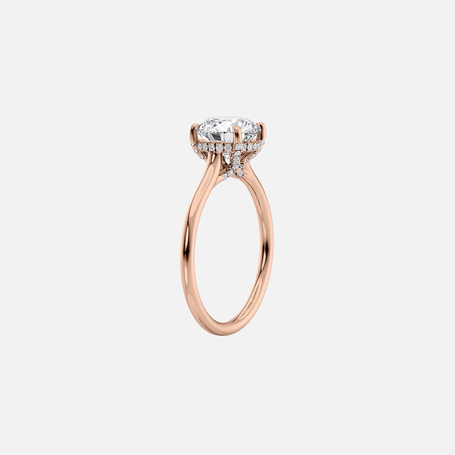  The Ellie Princess Lab Diamond Ring 14k Rose Gold 002