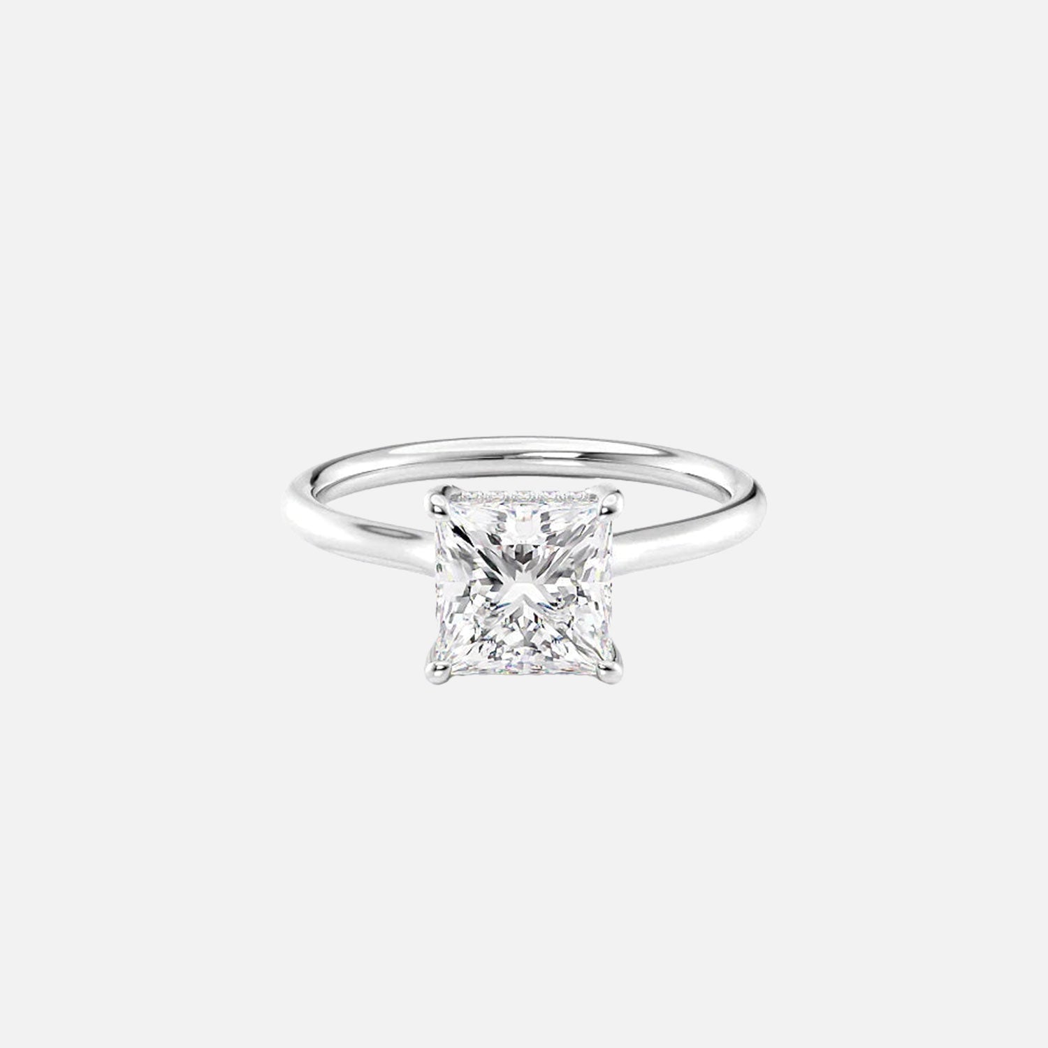  The Ellie Princess Moissanite Ring 14k White Gold 001