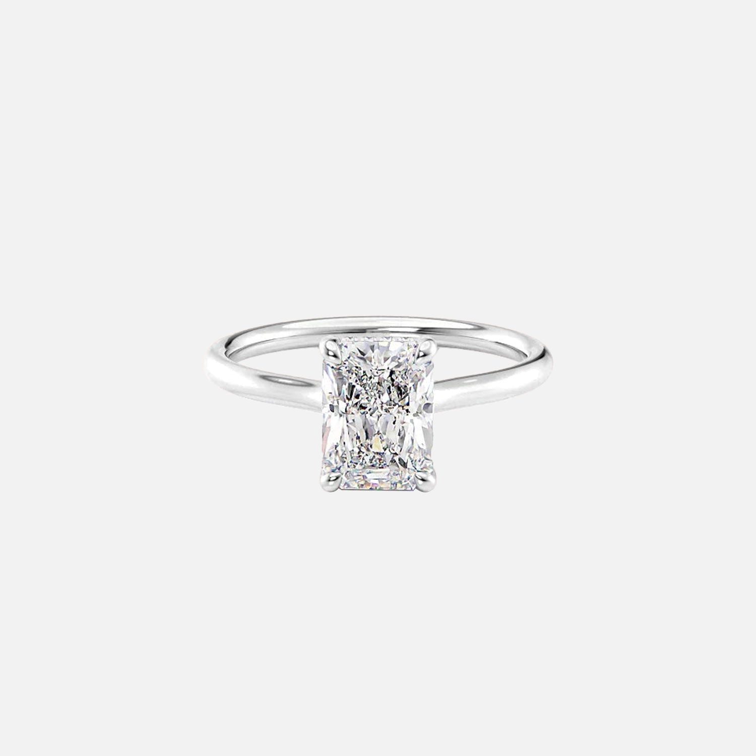  The Ellie Radiant Moissanite Ring 14k White Gold 001