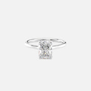  The Ellie Radiant Moissanite Ring 14k White Gold 001
