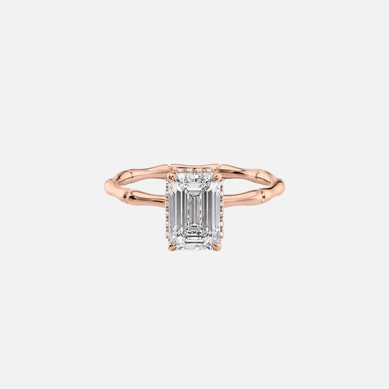  The Eve Emerald Lab Diamond Ring 14k Rose Gold 001
