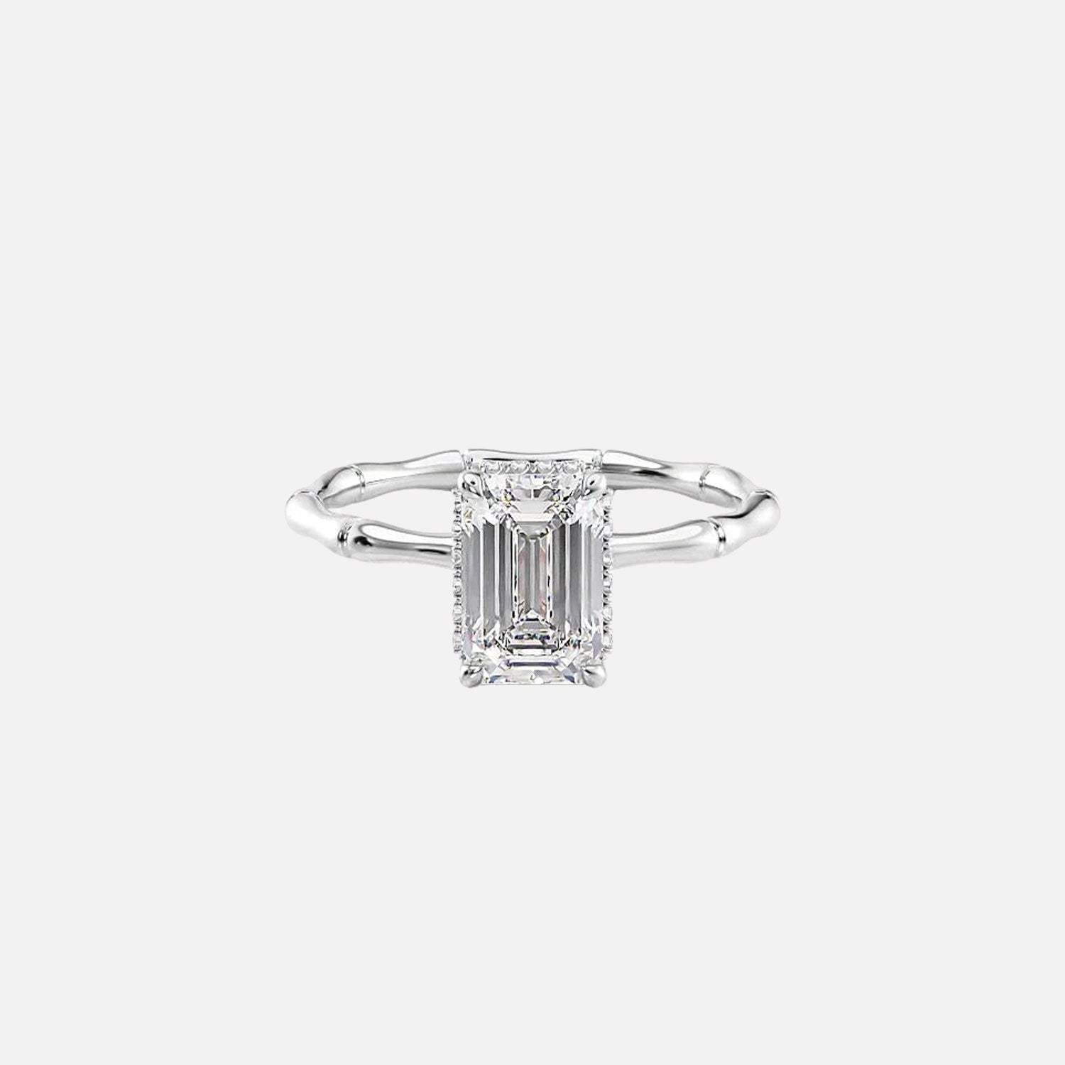  The Eve Emerald Lab Diamond Ring 14k White Gold 001