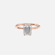  The Eve Emerald Moissanite Ring 18k Rose Gold 001
