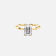  The Eve Emerald Moissanite Ring 18k Yellow Gold 001