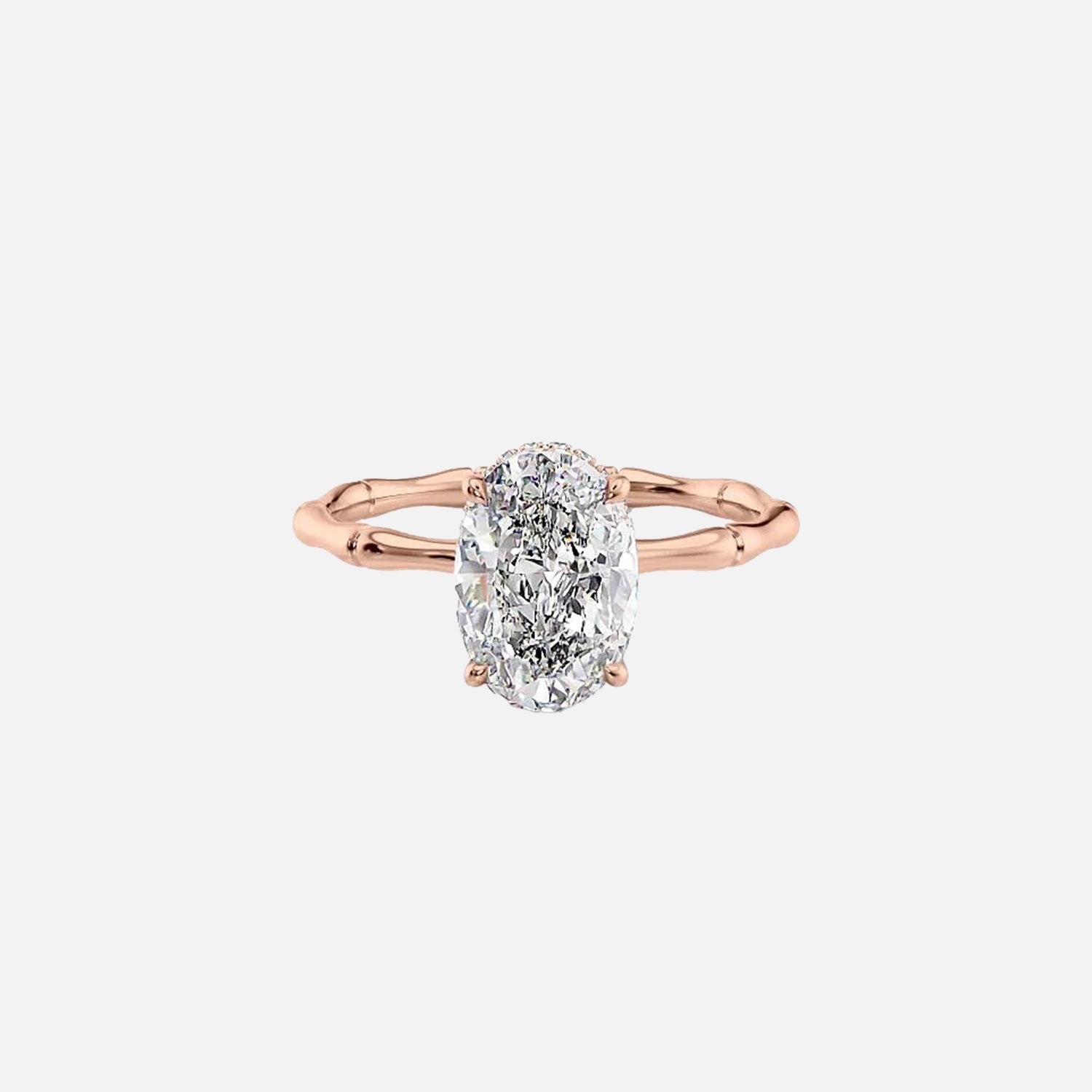  The Eve Oval Moissanite Ring 14k Rose Gold 001