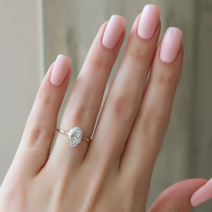  The Eve Oval Moissanite Ring 14k Yellow Gold 003