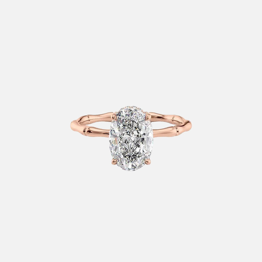  The Eve Oval Moissanite Ring 18k Rose Gold 001