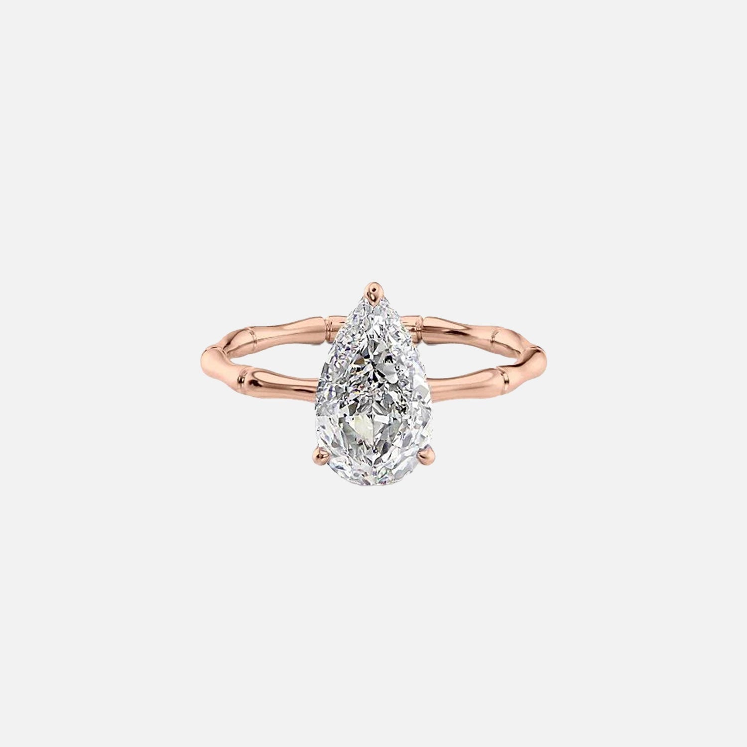  The Eve Pear Moissanite Ring 14k Rose Gold 001