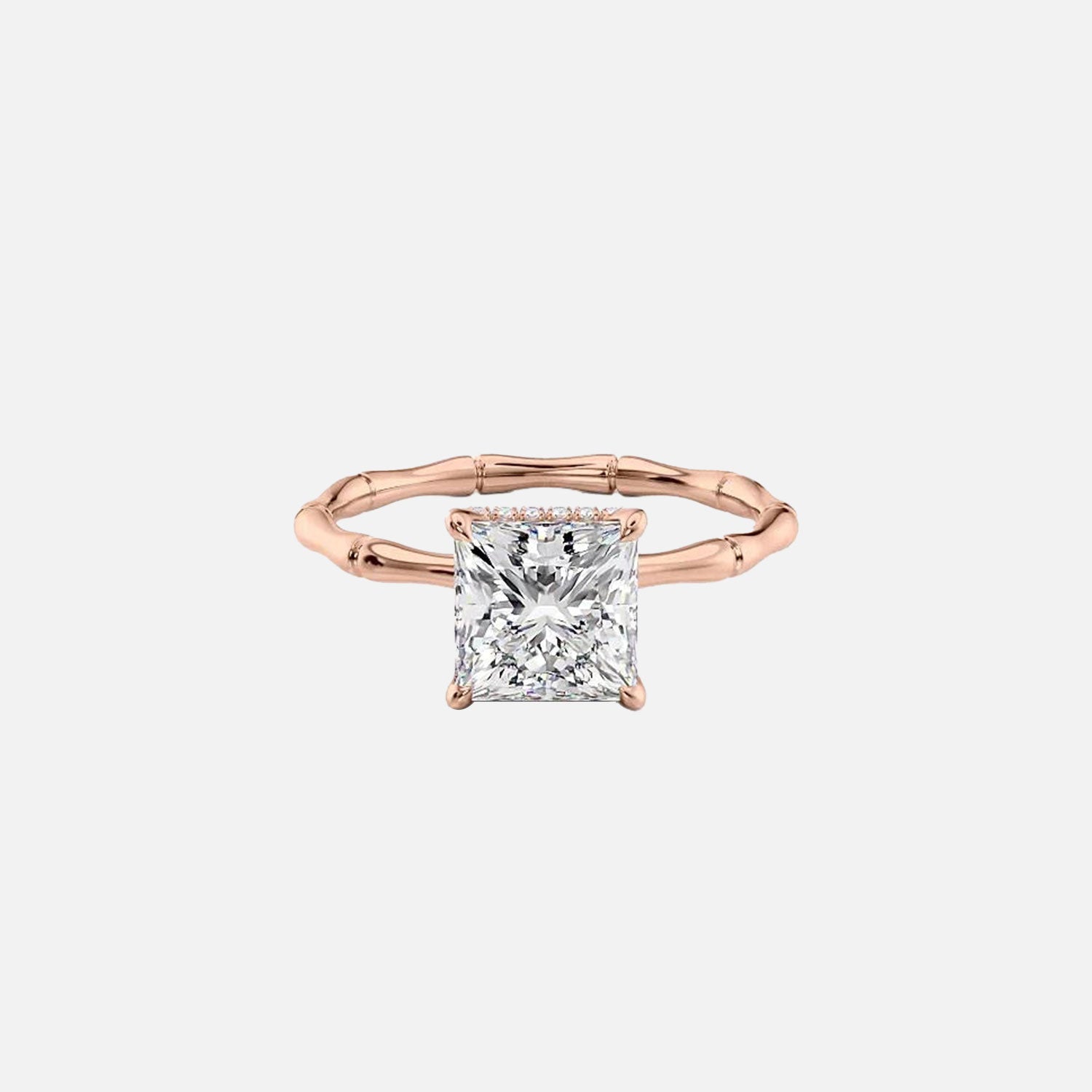  The Eve Princess Moissanite Ring 14k Rose Gold 001