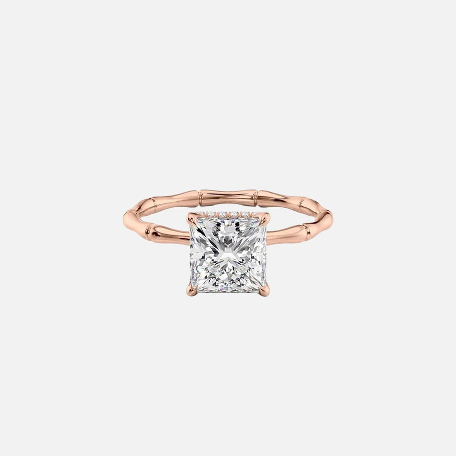  The Eve Princess Moissanite Ring 14k Rose Gold 001