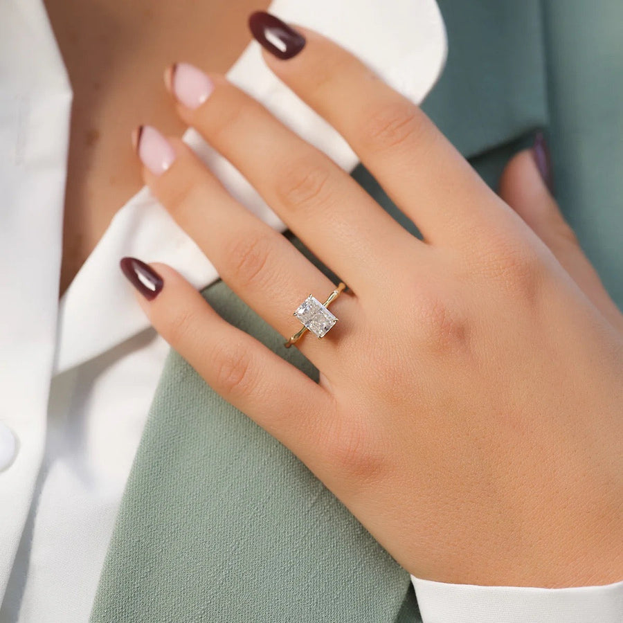  The Eve Radiant Lab Diamond Ring 14k Yellow Gold 003
