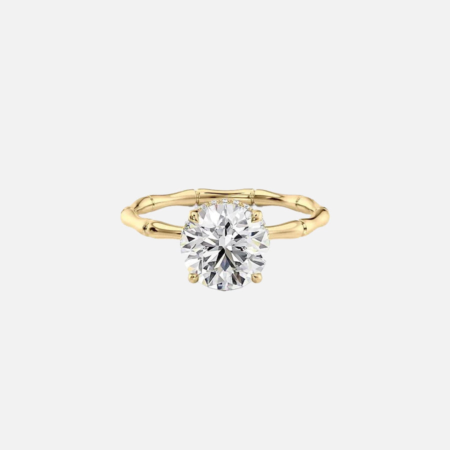 The Eve Round Lab Diamond Ring 14k Yellow Gold 001