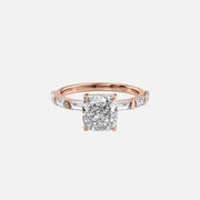  The Hailey Cushion Lab Diamond Ring 14k Rose Gold 001