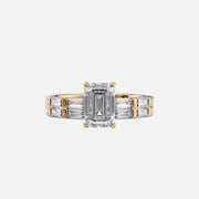  The Hailey Emerald Moissanite Ring 14k Yellow Gold 003