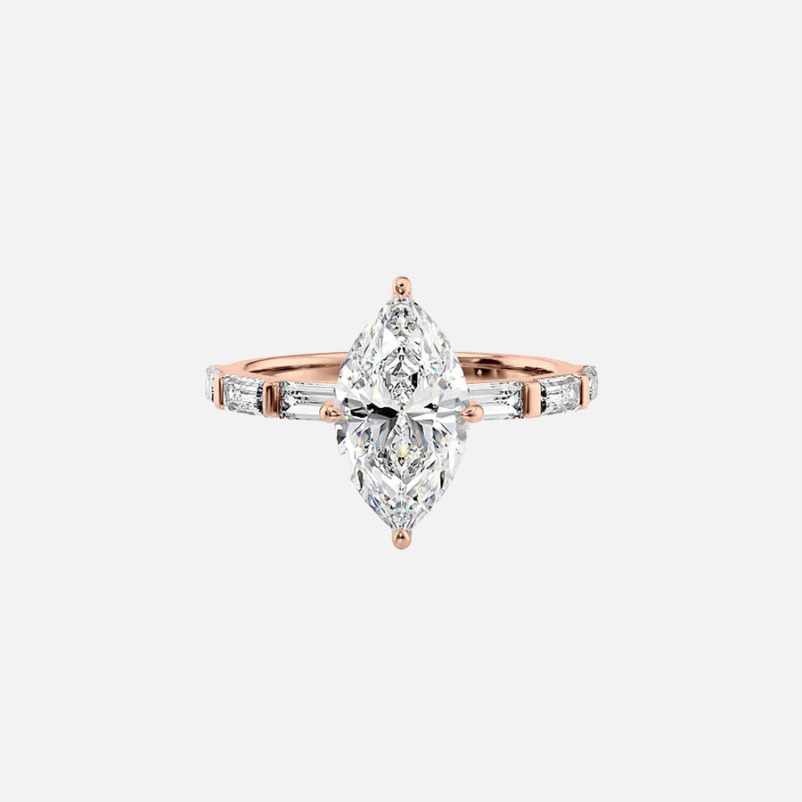  The Hailey Marquise Lab Diamond Ring 18k Rose Gold 001