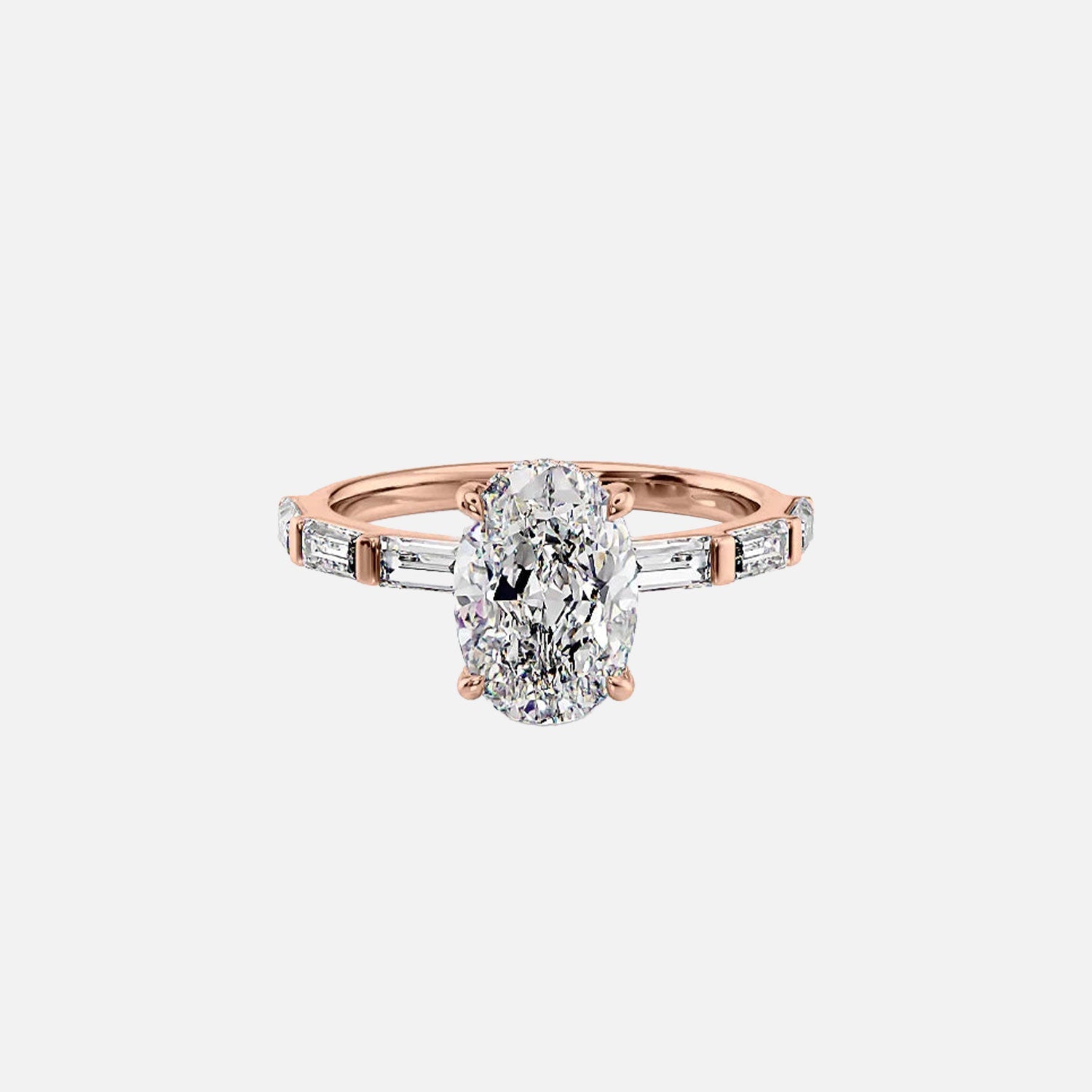  The Hailey Oval Lab Diamond Ring 14k Rose Gold 001
