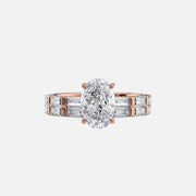  The Hailey Oval Moissanite Ring 14k Rose Gold 003
