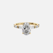 The Hailey Oval Moissanite Ring 14k Yellow Gold 001