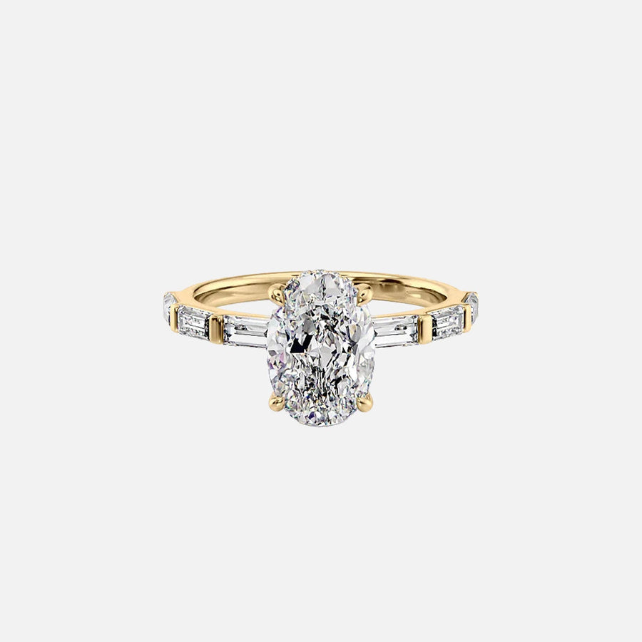 The Hailey Oval Moissanite Ring 14k Yellow Gold 001