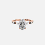  The Hailey Oval Moissanite Ring 18k Rose Gold 001