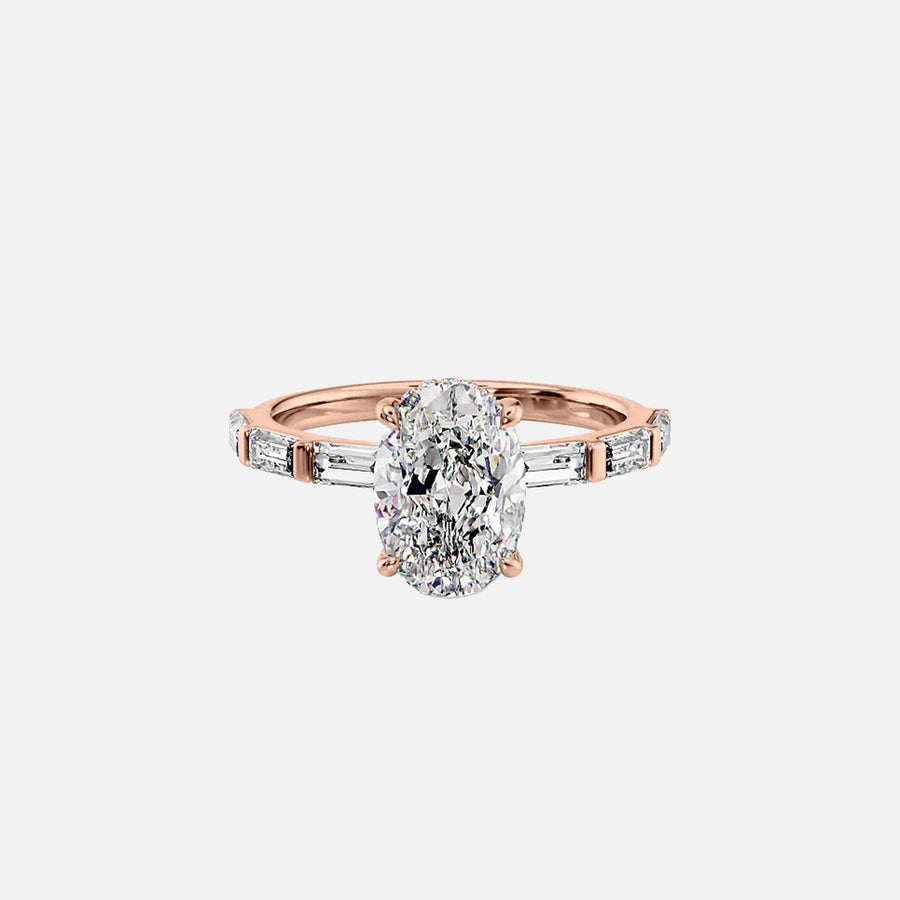  The Hailey Oval Moissanite Ring 18k Rose Gold 001