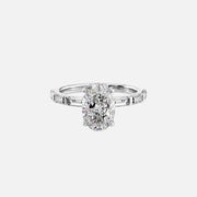  The Hailey Oval Moissanite Ring 18k White Gold 001