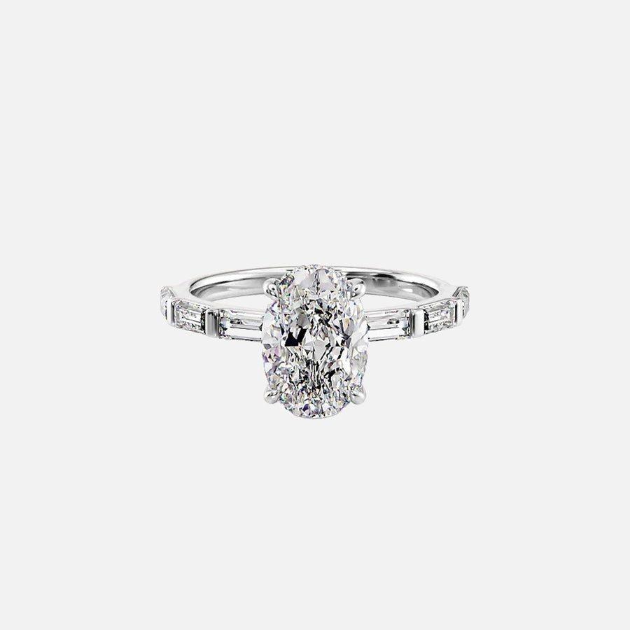  The Hailey Oval Moissanite Ring 18k White Gold 001