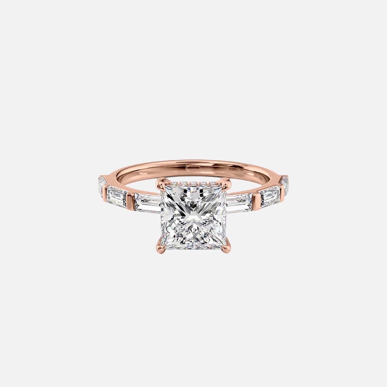  The Hailey Princess Lab Diamond Ring 14k Rose Gold 001