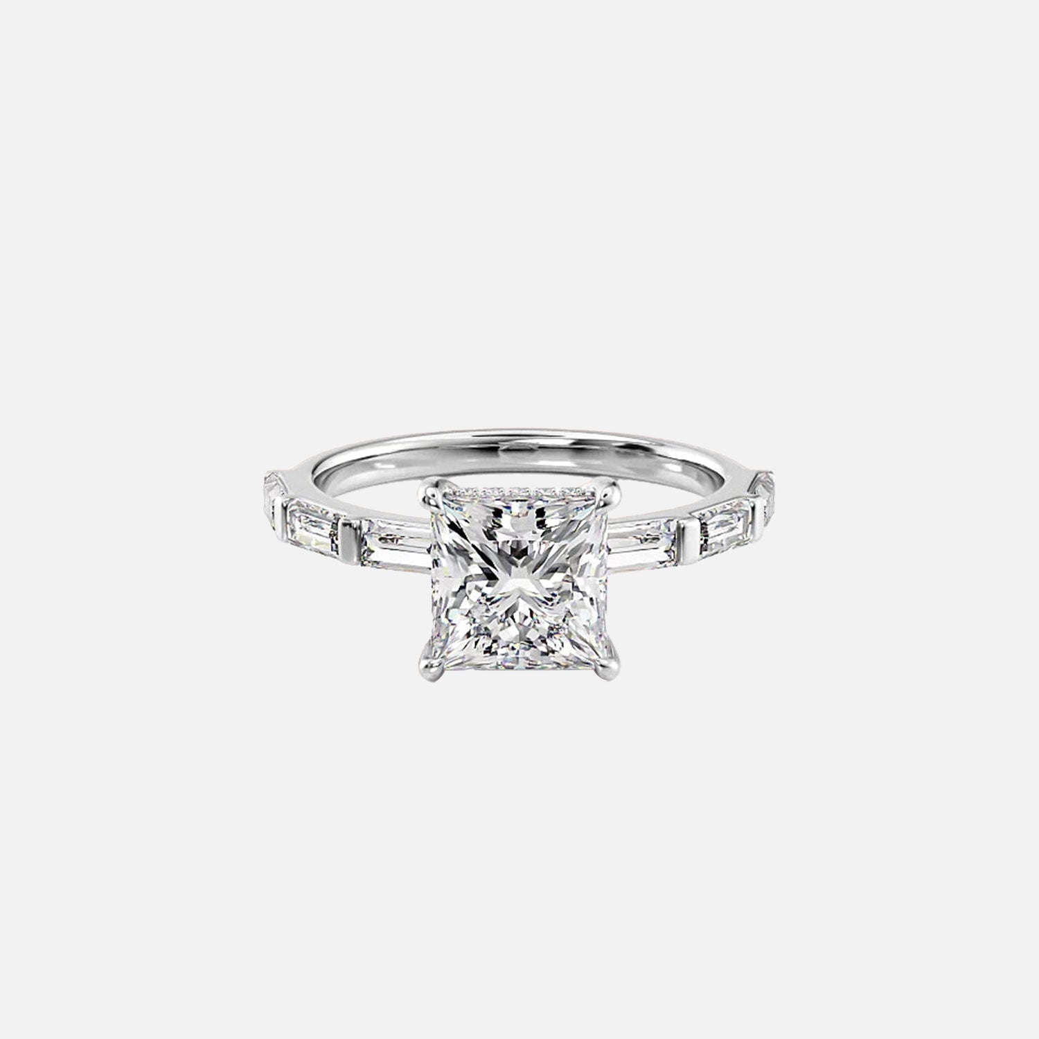  The Hailey Princess Lab Diamond Ring 14k White Gold 001