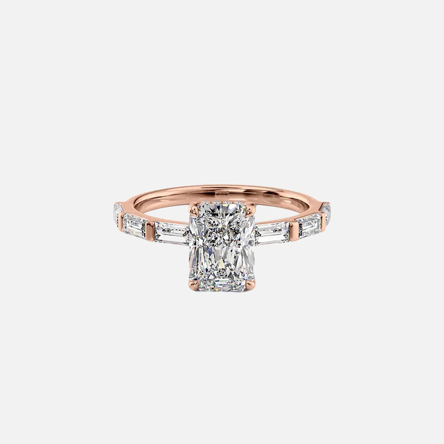  The Hailey Radiant Lab Diamond Ring 14k Rose Gold 001