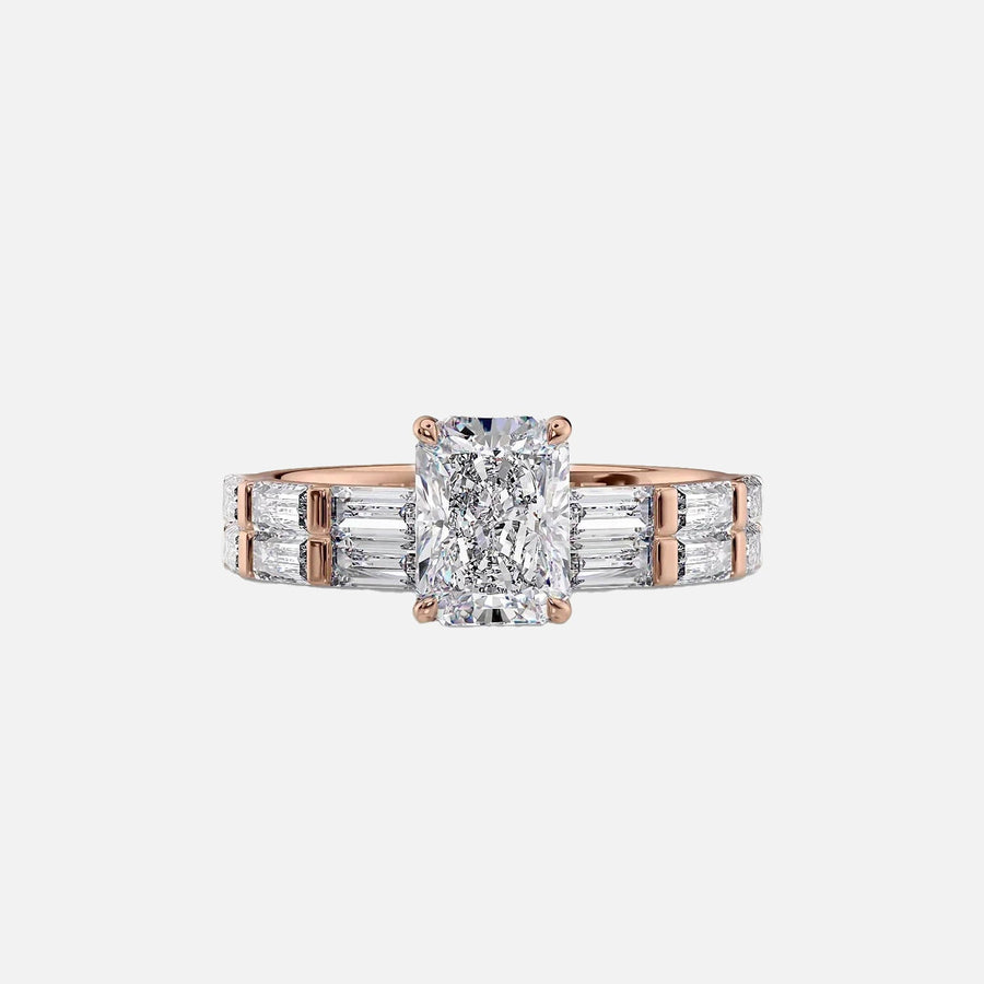  The Hailey Radiant Lab Diamond Ring 14k Rose Gold 003