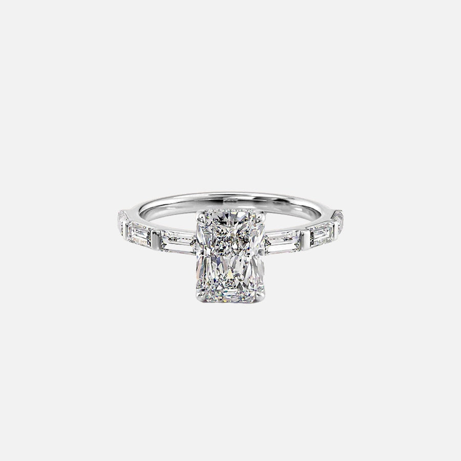  The Hailey Radiant Lab Diamond Ring 14k White Gold 001