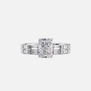  The Hailey Radiant Lab Diamond Ring 14k White Gold 003