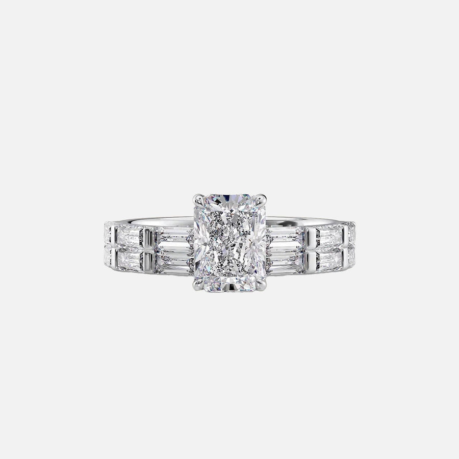 The Hailey Radiant Lab Diamond Ring 14k White Gold 003