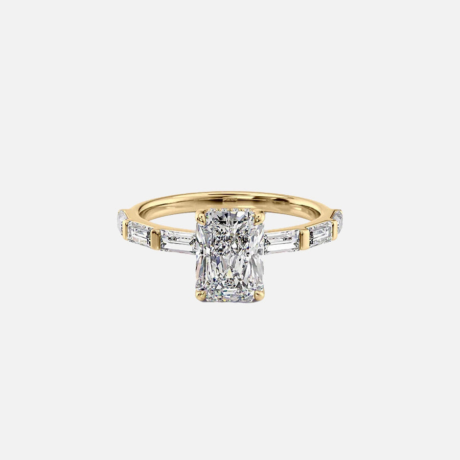 The Hailey Radiant Lab Diamond Ring 14k Yellow Gold 001