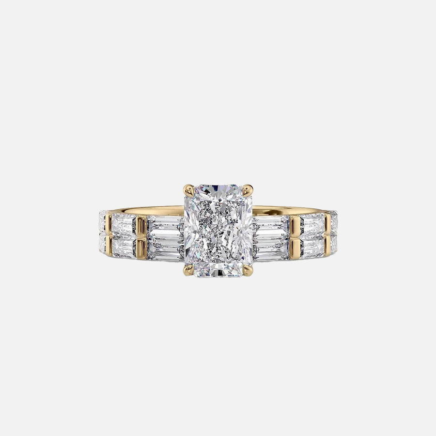  The Hailey Radiant Lab Diamond Ring 14k Yellow Gold 003