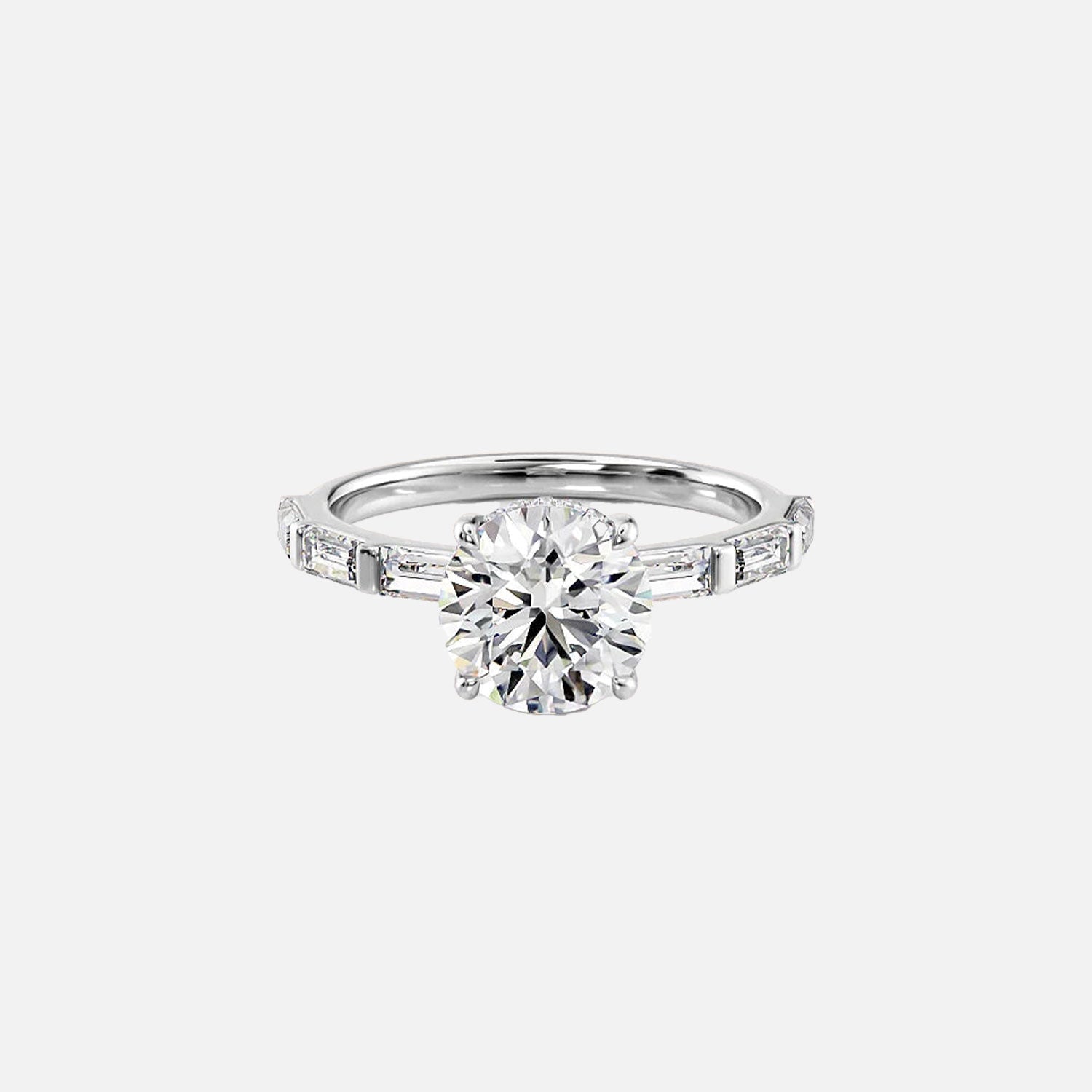  The Hailey Round Lab Diamond Ring 14k White Gold 001