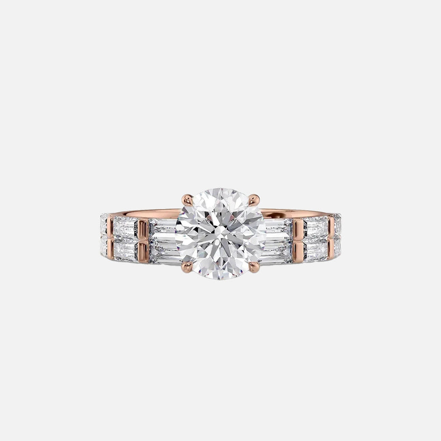  The Hailey Round Moissanite Ring 18k Rose Gold 003