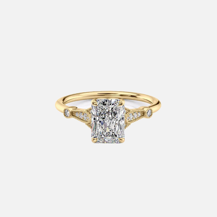  The Halo Stephanie Radiant Lab Diamond Ring 18k Yellow Gold 001