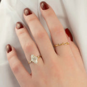  The Halo Twig Marquise Moissanite Ring 14k Yellow Gold 003