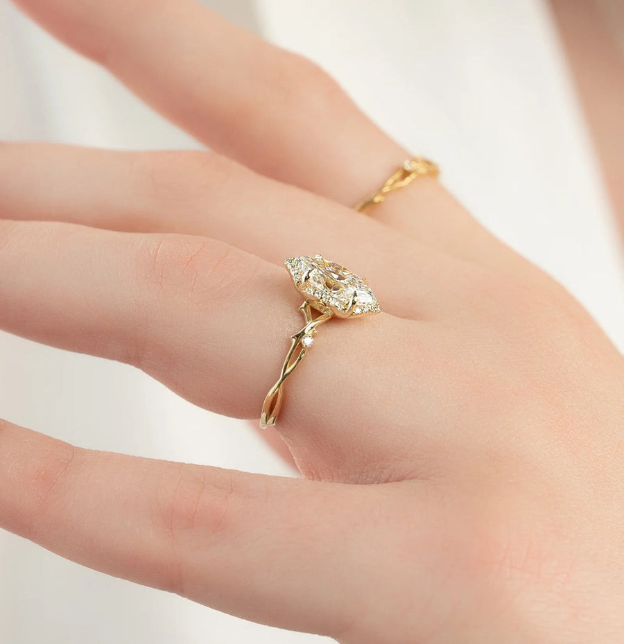  The Halo Twig Marquise Moissanite Ring 14k Yellow Gold 004 Final