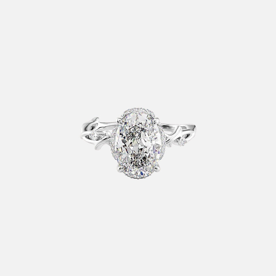  The Halo Twig Oval Lab Diamond Ring 18k White Gold 001