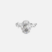  The Halo Twig Oval Moissanite Ring 18k White Gold 001
