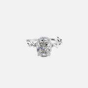  The Halo Twig Radiant Moissanite Ring 18k White Gold 001