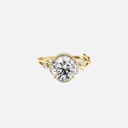  The Halo Twig Round Lab Diamond Ring 18k Yellow Gold 001