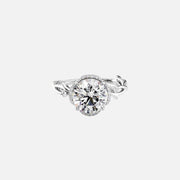  The Halo Twig Round Moissanite Ring 18k White Gold 001